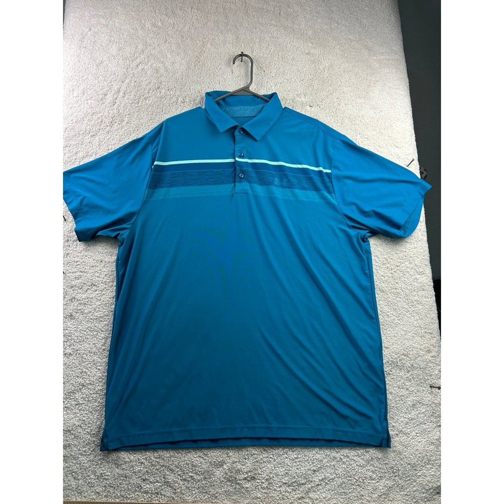 Under Armour Polo Shirt Men's 2XL Blue‎ HeatGear Loose Fit Polyester